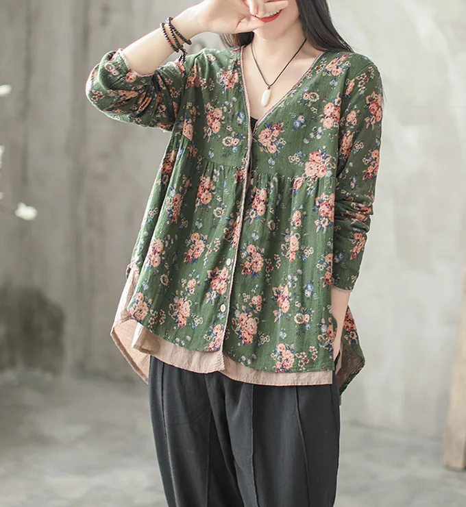 Women Casual Retro Irregular Shirts Ladies Tops Vintage V neck Shirt Blouse Autumn Spring 2018
Women Casual Retro Irregular Shirts Ladies Tops Vintage V neck Shirt Blouse Autumn Spring 2018