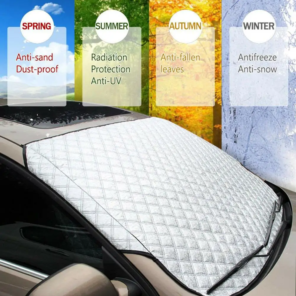 Durable Windshield Snow Cover Sunshade Car Windshield Snow Cover Universal Sun Shade Shield High-Level PVC Fabric Silver
Durable Windshield Snow Cover Sunshade Car Windshield Snow Cover Universal Sun Shade Shield High-Level PVC Fabric Silver
