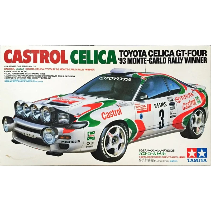 1/24 TAMIYA 24125 CASTROL CELICA TOYOTA celica GT-FOUR ('93 MONTE-CARLO RALLY WINNER) model hobby
1/24 TAMIYA 24125 CASTROL CELICA TOYOTA celica GT-FOUR ('93 MONTE-CARLO RALLY WINNER) model hobby