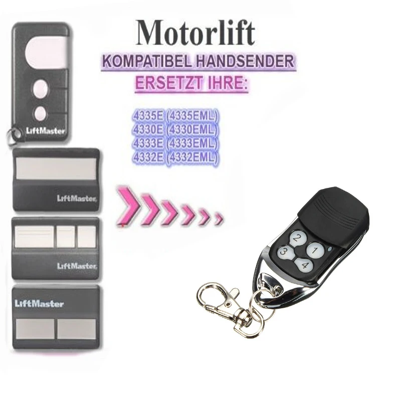 1pc MOTORLIFT 4335E 4335EML Hand Remote Control Tramsmitter Replacement garage door remote control
1pc MOTORLIFT 4335E 4335EML Hand Remote Control Tramsmitter Replacement garage door remote control