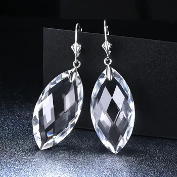 Statement White Crystal Earrings Solid 925 Sterling Silver Drop Dangle Earrings for Women Jewelry Wedding Valentine's Best Gift
Statement White Crystal Earrings Solid 925 Sterling Silver Drop Dangle Earrings for Women Jewelry Wedding Valentine's Best Gift