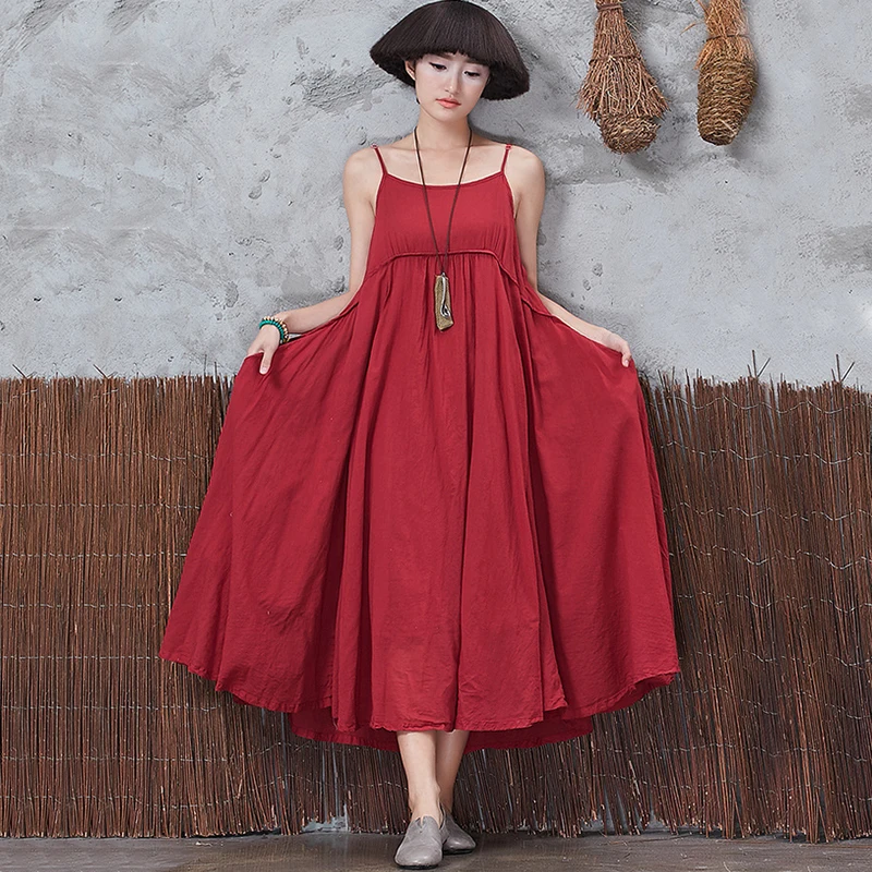 Summer Oversized Women Dress Sexy Spaghetti Strap Loose Solid Maxi Long Dresses Vintage Female Retro Sundress Plus Size Vestido
Summer Oversized Women Dress Sexy Spaghetti Strap Loose Solid Maxi Long Dresses Vintage Female Retro Sundress Plus Size Vestido