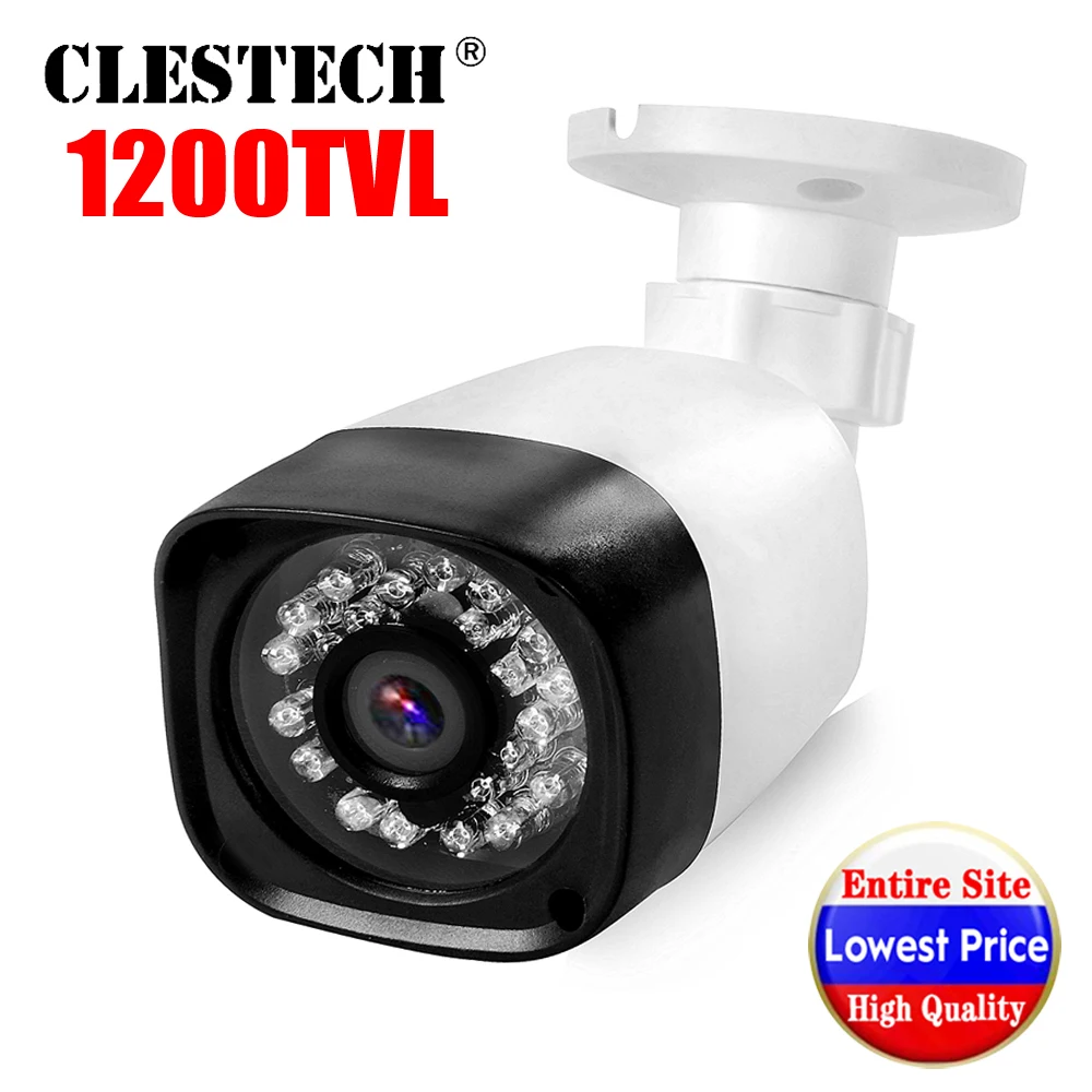 

6.28BigSale Real 1200TVL Cmos HD CCTV Camera IRCUT 24led 30m Night Vision Video Waterproof IP66 monitoring security mini vidicon