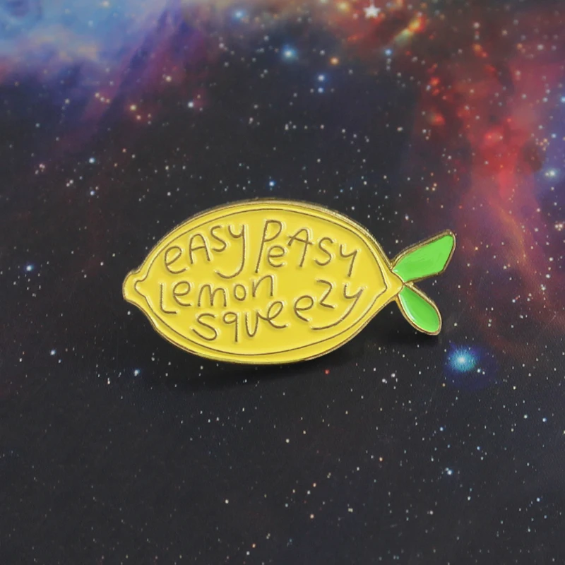 Lemon Brooch Yellow Fresh Fruit Easy Peasy Lemon Squeezy Enamel Pin Denim Shirt Cute Badge Kids Special Gifts Punk Jewelry
Lemon Brooch Yellow Fresh Fruit Easy Peasy Lemon Squeezy Enamel Pin Denim Shirt Cute Badge Kids Special Gifts Punk Jewelry