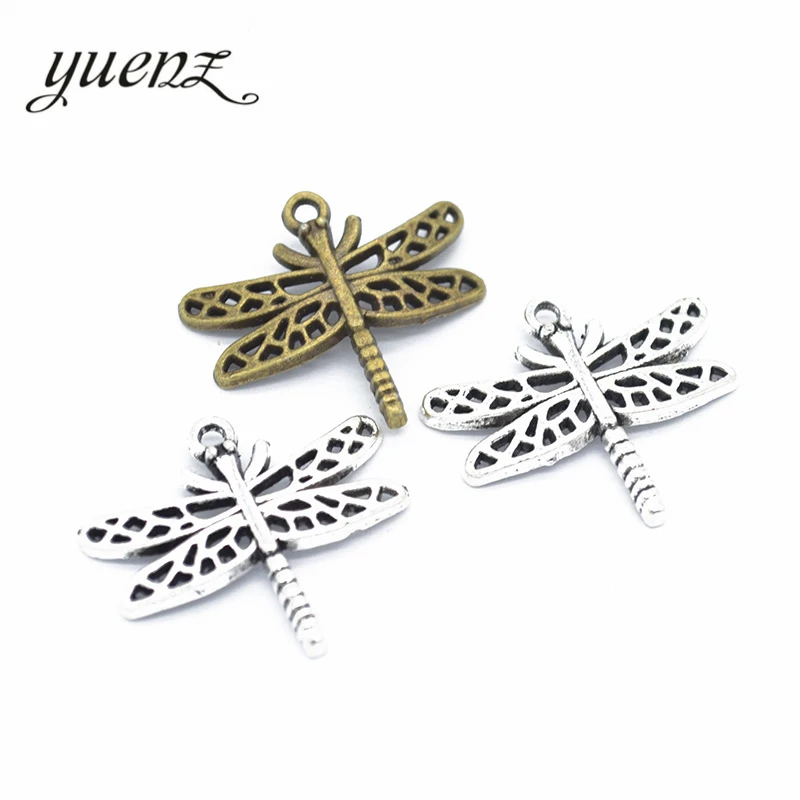 

YuenZ 10pcs Charms Dragonfly Bronze Tibetan Silver Plated Pendants Antique Jewelry Making DIY Handmade Craft 26*23mm D220
