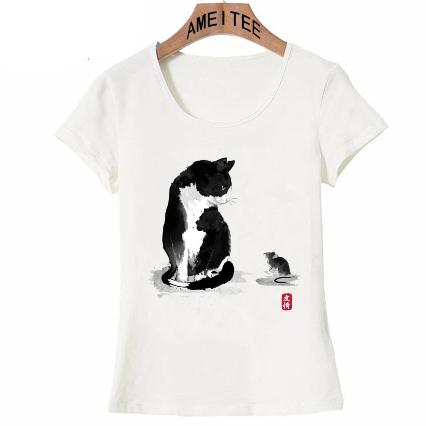 Summer light ink style Women Short Sleeve The cat and little rat Life Hope you like Print T-Shirt casual Tops New Hipster Tees 
Summer light ink style Women Short Sleeve The cat and little rat Life Hope you like Print T-Shirt casual Tops New Hipster Tees
