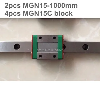 Linear guide MGN15 miniature linear rail slide 2pcs MGN15- 1000mm linear rail guide +4pcs MGN15C carriage for cnc parts
Linear guide MGN15 miniature linear rail slide 2pcs MGN15- 1000mm linear rail guide +4pcs MGN15C carriage for cnc parts
