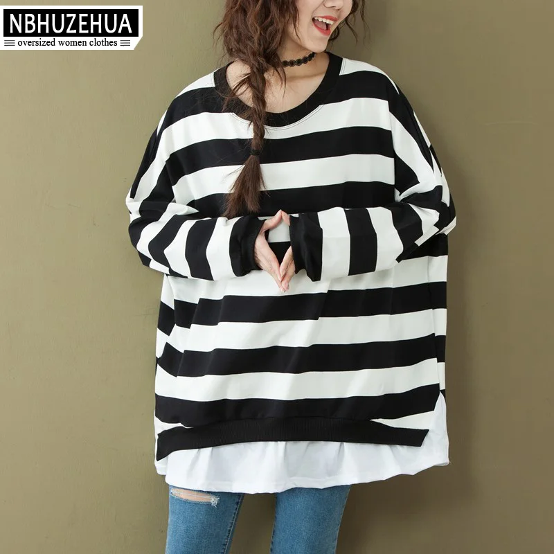 NBHUZEHUA 7G577 Women's Big Size Striped Shirt Long Sleeve Patchwork Cotton Tshirt Plus Size Women Clothing 4XL 5XL 6XL 7XL
NBHUZEHUA 7G577 Women's Big Size Striped Shirt Long Sleeve Patchwork Cotton Tshirt Plus Size Women Clothing 4XL 5XL 6XL 7XL