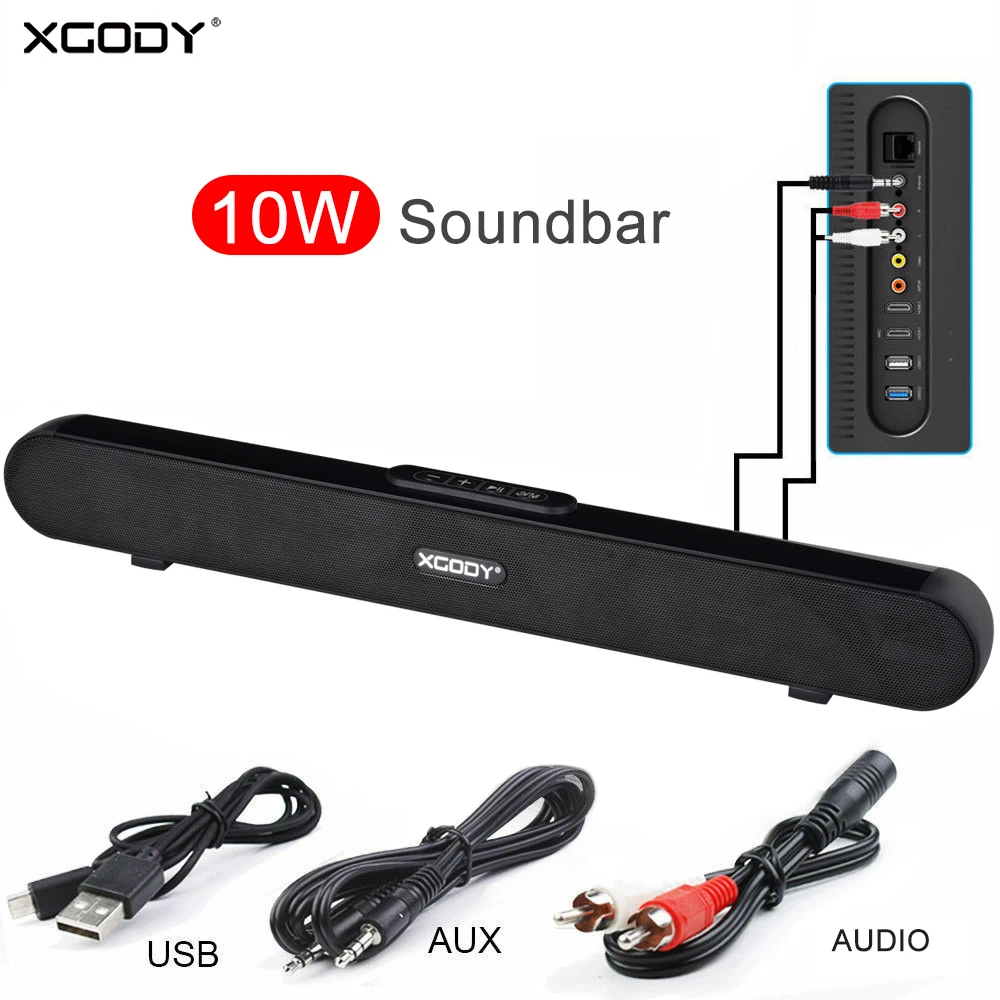XGODY Soundbar TV home theater G-XS01 10W Wired Wireless For Computer Heavy Bluetooth Audio Input Surround Speaker For TV PC
XGODY Soundbar TV home theater G-XS01 10W Wired Wireless For Computer Heavy Bluetooth Audio Input Surround Speaker For TV PC