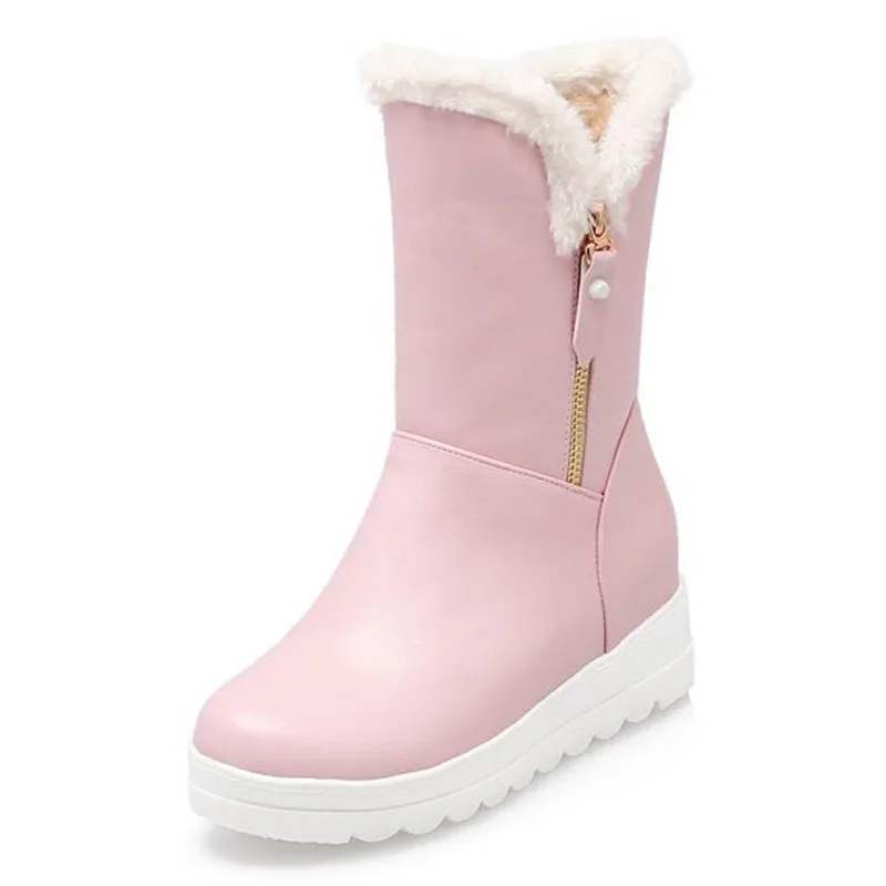 Promotion Snow boots winter Thick bottom Cashmere thickening white Snow boots Pink Internal increase woman Short boots 34-42
Promotion Snow boots winter Thick bottom Cashmere thickening white Snow boots Pink Internal increase woman Short boots 34-42
