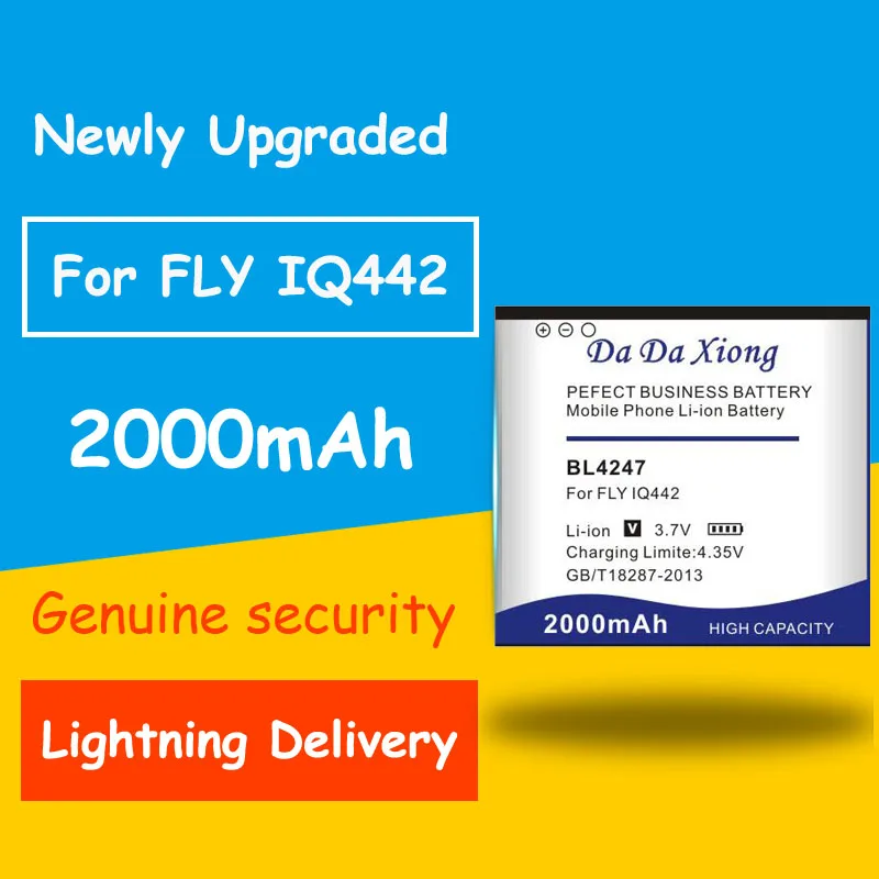 Full Protection And Safety 2000mAh BL4247 Mobile Phone Battery For fly iq442 Quad Miracle 1 BL 4247 Battery
Full Protection And Safety 2000mAh BL4247 Mobile Phone Battery For fly iq442 Quad Miracle 1 BL 4247 Battery