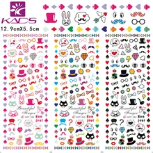 Grand 1 SET (3 dessins en 1) HOT088-090 décalcomanie d'eau autocollant pour les ongles conception de dessin animé barbe et chapeau et yeux pour outil d'accessoires pour les ongles(China)