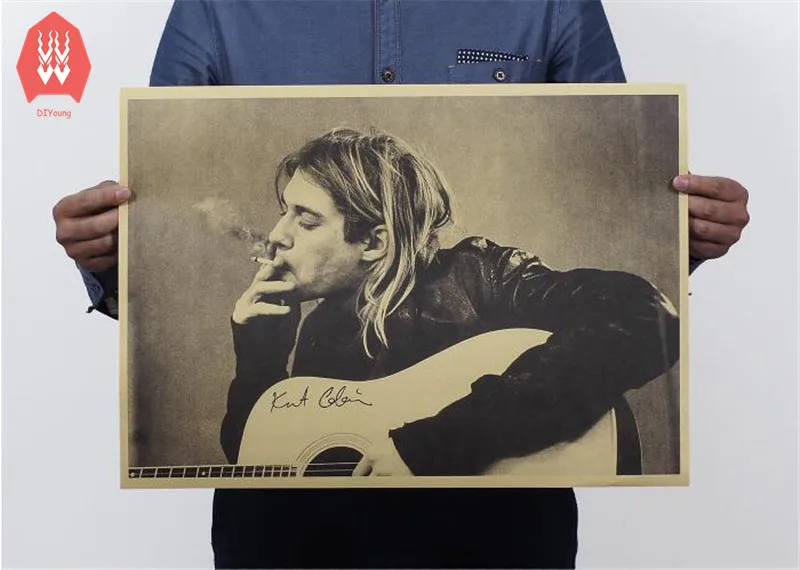 Kurt Cobain Nirvana frontman rock poster kraft paper bar decorative painting Wall Sticker 51x35.5cm
Kurt Cobain Nirvana frontman rock poster kraft paper bar decorative painting Wall Sticker 51x35.5cm