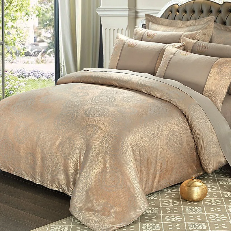 European style silk bedlinen jacquard satin bedding sets bedclothes queen king size Good quality duvet cover sheet pillowcase
European style silk bedlinen jacquard satin bedding sets bedclothes queen king size Good quality duvet cover sheet pillowcase