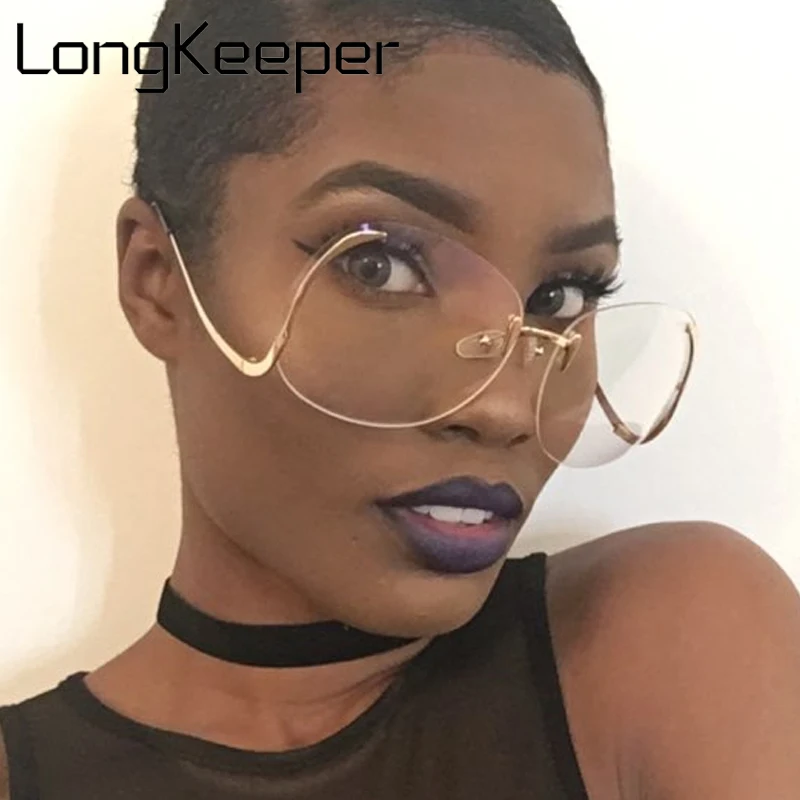 LongKeeper Oversize Sunglass Brand Designer Women Big Size Female Clear Lens glasses Transparent Gradient Rimless Sunglasses
LongKeeper Oversize Sunglass Brand Designer Women Big Size Female Clear Lens glasses Transparent Gradient Rimless Sunglasses