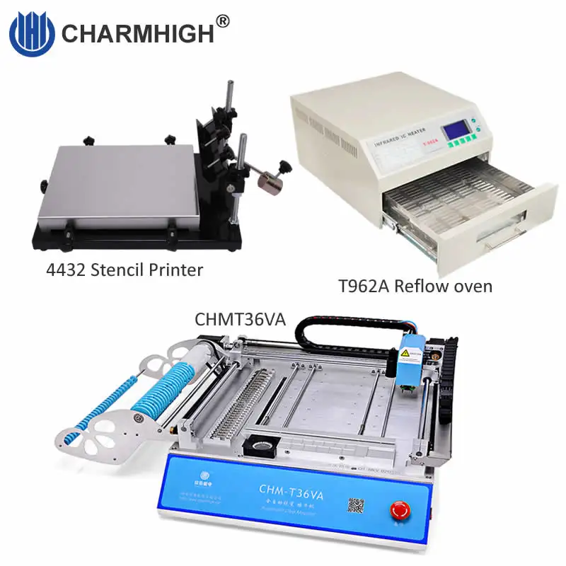 Discount! SMT Production line: CHMT36VA Vision Pick and Place Machine + 4432 Stencil Printer + Reflow Oven T962A, PCB assembly
Discount! SMT Production line: CHMT36VA Vision Pick and Place Machine + 4432 Stencil Printer + Reflow Oven T962A, PCB assembly