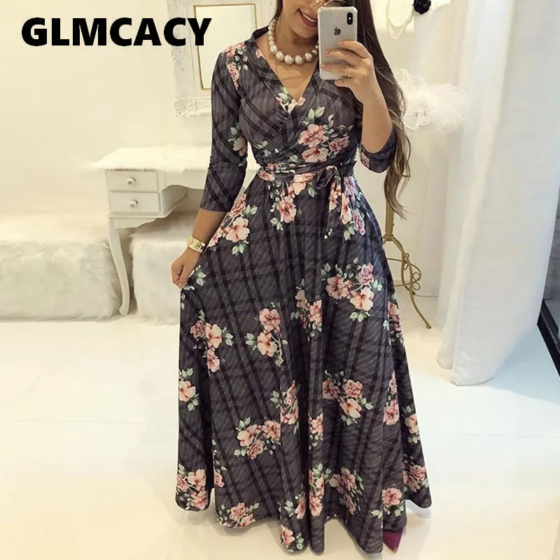 Plus Size Women Half Sleeve V Neck Maxi Dress Vintage Floral Printed Sashes Boho Beach Holiday Dress Elegant Party Swing Dress
Plus Size Women Half Sleeve V Neck Maxi Dress Vintage Floral Printed Sashes Boho Beach Holiday Dress Elegant Party Swing Dress