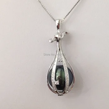 Perfect Round Tahitian Pearl Pendant Necklace, 925 Silver Mandala Flower Style Locket Cage Pendant with Sterling Silver Necklace
Perfect Round Tahitian Pearl Pendant Necklace, 925 Silver Mandala Flower Style Locket Cage Pendant with Sterling Silver Necklace