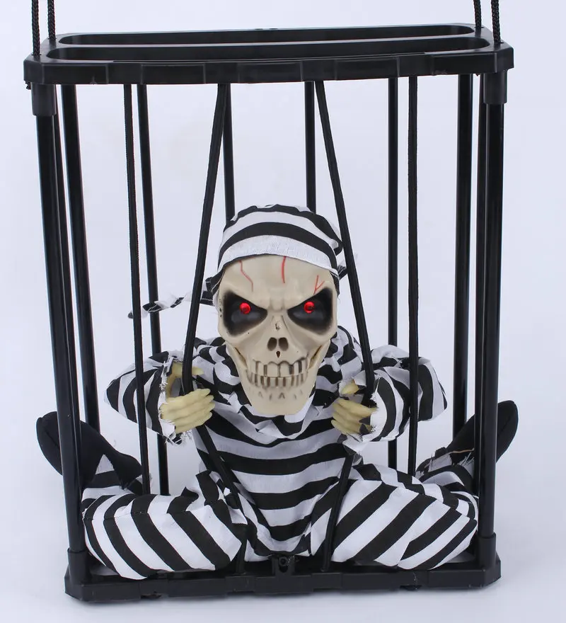 Halloween Hang Prisoner Ghost Electric Skull Bar Haunted House Halloween Ghost Voice Skeleton Prop Halloween Decoration A8A68 (6)