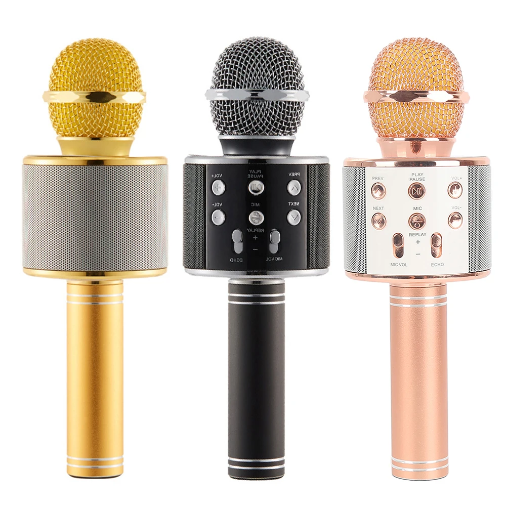 Wireless Bluetooth WS-858 Microphone Handheld Karaoke Mic USB KTV Player Bluetooth Speaker Record Music Microphones
Wireless Bluetooth WS-858 Microphone Handheld Karaoke Mic USB KTV Player Bluetooth Speaker Record Music Microphones