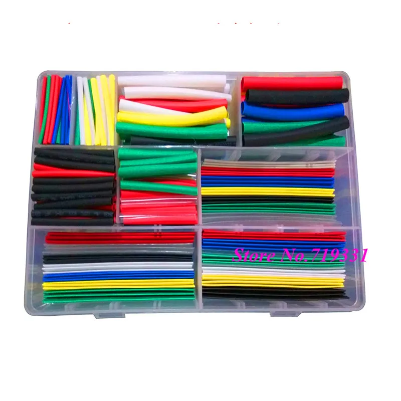 385pcs 1.0mm-12mm Heat Shrink 9 Sizes Tubing Kit 7 Colors Assortment Ratio 2:1 Heat Shrink Tubing Tube Sleeving Wrap Kit box
385pcs 1.0mm-12mm Heat Shrink 9 Sizes Tubing Kit 7 Colors Assortment Ratio 2:1 Heat Shrink Tubing Tube Sleeving Wrap Kit box