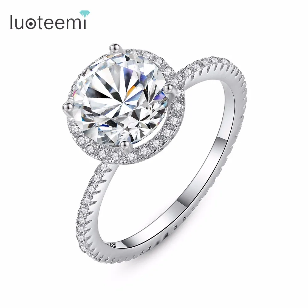 LUOTEEMI Ring 925 Sterling Silver Engagement Round Shape Clear CZ Crystal Color Hot Sale For Women Wedding Jewelry Bijoux Femme
LUOTEEMI Ring 925 Sterling Silver Engagement Round Shape Clear CZ Crystal Color Hot Sale For Women Wedding Jewelry Bijoux Femme