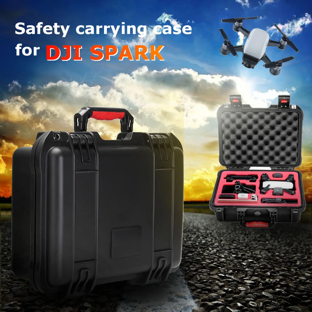Waterproof Anti-Explosion Air-Tight Safety Carrying Case for DJI Spark Drone Bags Accessories
Waterproof Anti-Explosion Air-Tight Safety Carrying Case for DJI Spark Drone Bags Accessories