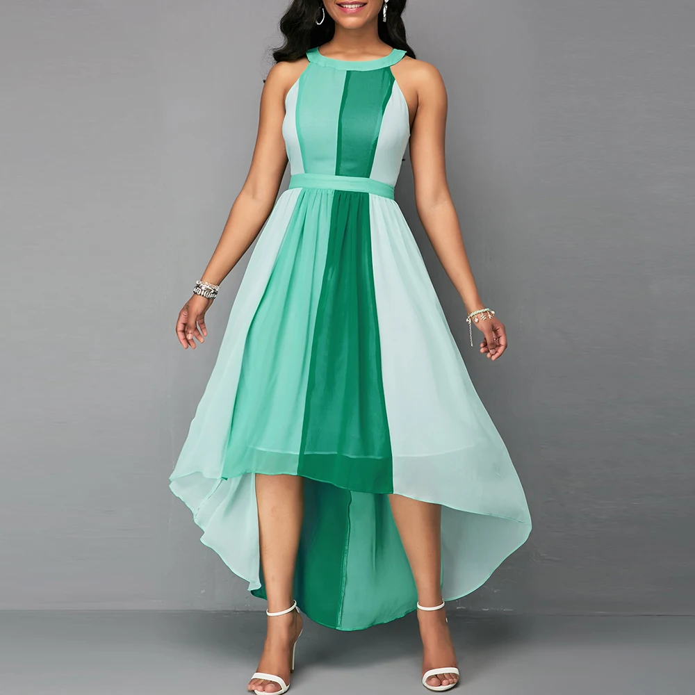 LISM Sexy Halter Neck Sleeveless Patchwork Womens Dress Hight Low Vestidos Wedding Party Colorblock Plus Size Maxi Chiffon Dress
LISM Sexy Halter Neck Sleeveless Patchwork Womens Dress Hight Low Vestidos Wedding Party Colorblock Plus Size Maxi Chiffon Dress