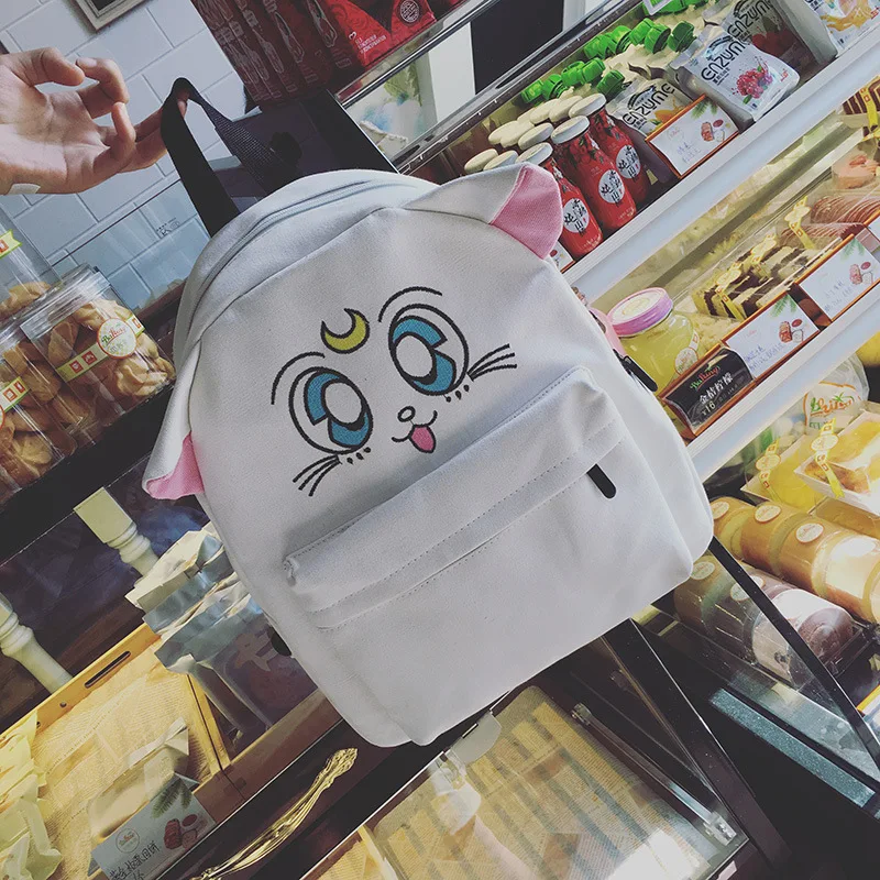 Fashion Anime Sailor Moon Cartoon Backpacks Lady Girl Cute Cat Female Canvas Backpack Sac A Dos School Bag Pack Rucksack
Fashion Anime Sailor Moon Cartoon Backpacks Lady Girl Cute Cat Female Canvas Backpack Sac A Dos School Bag Pack Rucksack
