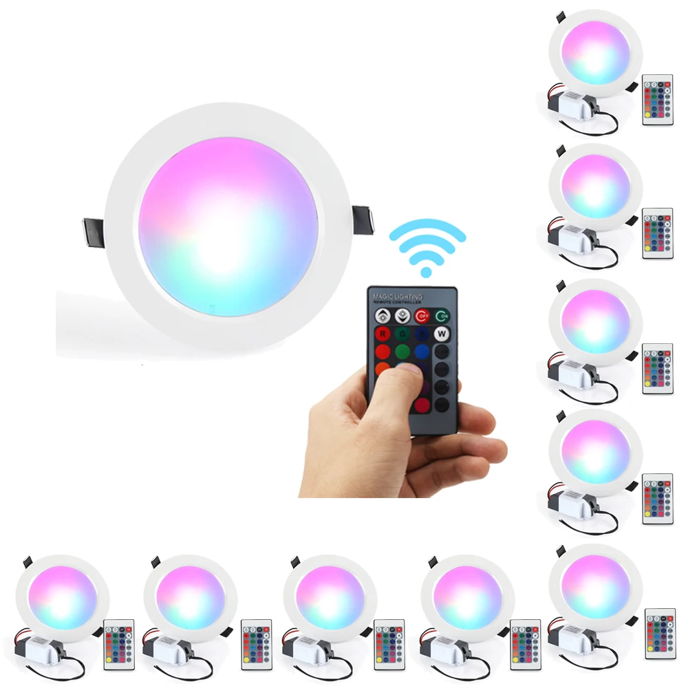 10Pcs RGB LED Ceiling Light 5W 10W RGB Dimmable Ceiling Light Down Lights White Shell Recessed Spot Lamp Bulbs lighting Fixture
10Pcs RGB LED Ceiling Light 5W 10W RGB Dimmable Ceiling Light Down Lights White Shell Recessed Spot Lamp Bulbs lighting Fixture