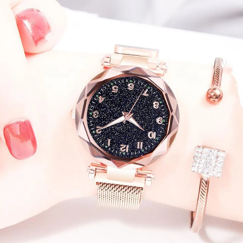 Luxury Rose Gold Women Watches Minimalism Starry Sky Magnet Buckle Fashion Female Bracelet Wristwatch Waterproof Simple Numeral
Luxury Rose Gold Women Watches Minimalism Starry Sky Magnet Buckle Fashion Female Bracelet Wristwatch Waterproof Simple Numeral