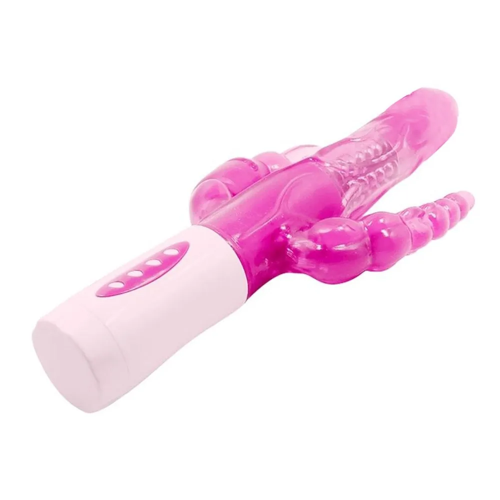 12 Modes Vibration 4 Function 360 Rotation Double Penetrations Rabbit Anal Vibrator for Men and Woman