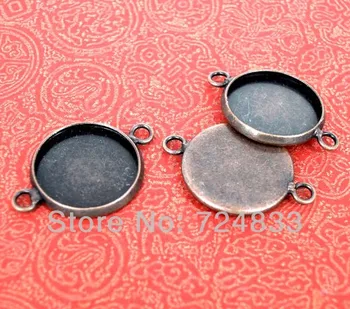 Blank Round Bezel with 2 Loops Connectors Pendants Bracelet Cabochons Settings DIY Findings Antique Copper tone Plated Wholesale
Blank Round Bezel with 2 Loops Connectors Pendants Bracelet Cabochons Settings DIY Findings Antique Copper tone Plated Wholesale