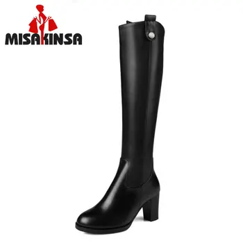 MISAKINSA Natural Real Leather Knee Boots Winter Snow Boots Sexy Square Heel Zipper Women Riding Boots Shoes Plus Size 31-45
MISAKINSA Natural Real Leather Knee Boots Winter Snow Boots Sexy Square Heel Zipper Women Riding Boots Shoes Plus Size 31-45
