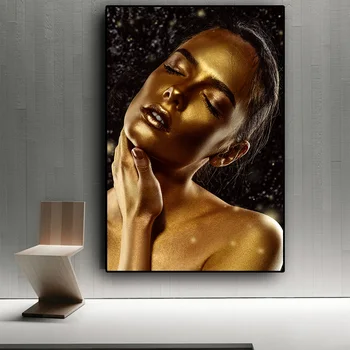 Black Gold Woman Nude African Art Oil Painting on Canvas Cuadros Posters and Prints Scandinavian Wall Picture for Living Room
Black Gold Woman Nude African Art Oil Painting on Canvas Cuadros Posters and Prints Scandinavian Wall Picture for Living Room
