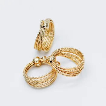 10pcs Gold Wire Wrapped Round Circle Charms 16x20mm, Multi-Loop Pendants with Two Rings, Geometric Earring Components (GB-563)
10pcs Gold Wire Wrapped Round Circle Charms 16x20mm, Multi-Loop Pendants with Two Rings, Geometric Earring Components (GB-563)