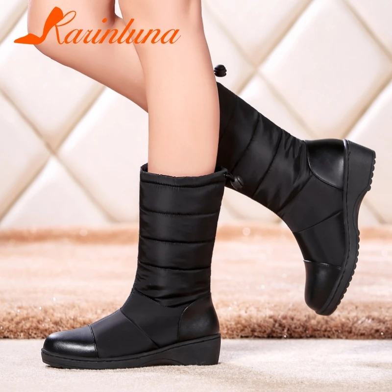 KARINLUNA Mid Calf Snow Boots Woman Winter Round Toe Slip On Platform Shoes Warm Add Fur half-knee High Boots Woman Size 35-44
KARINLUNA Mid Calf Snow Boots Woman Winter Round Toe Slip On Platform Shoes Warm Add Fur half-knee High Boots Woman Size 35-44