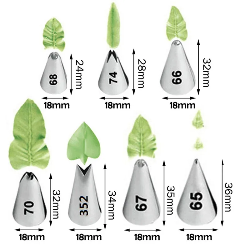 6 Styles Creative Leaf Tip Piping Nozzles set Practical Stainless Steel Icing Pastry Nozzles DIY Cake Decorating Tool
6 Styles Creative Leaf Tip Piping Nozzles set Practical Stainless Steel Icing Pastry Nozzles DIY Cake Decorating Tool