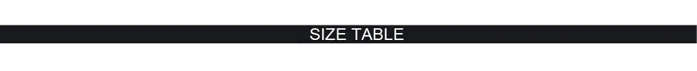 SIZE TABLE 1000