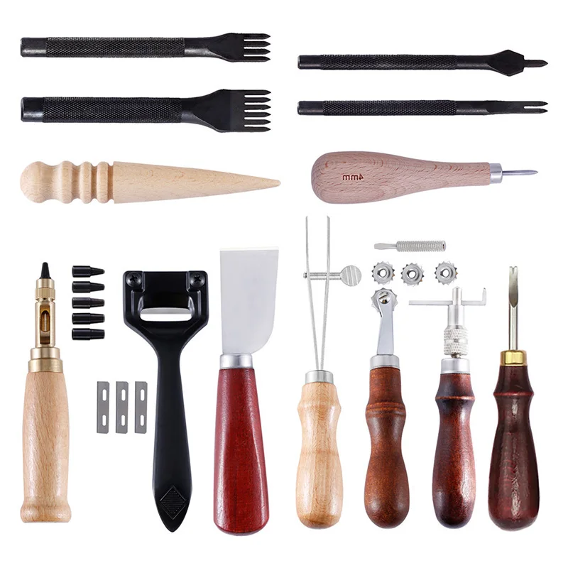 1set Leather Tool Set Carving Punching Hole Cutting Knife Manual Suture Needle Gas Eyes Burnish Peeling Edge Process for Leather
1set Leather Tool Set Carving Punching Hole Cutting Knife Manual Suture Needle Gas Eyes Burnish Peeling Edge Process for Leather