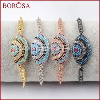 BOROSA Fashion Mix Color CZ Tiny Stone Spacer Pave Colorful Cubic Zircon Evil Eye Drusy Connector 10'' Box Chain Bracelets WX649
BOROSA Fashion Mix Color CZ Tiny Stone Spacer Pave Colorful Cubic Zircon Evil Eye Drusy Connector 10'' Box Chain Bracelets WX649