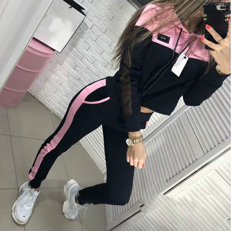 2 Piece Set Sports Tracksuits For Women Hooded Crop Hoodes Elastic Waist Pants Suit 2019 Autumn Fashion Casual Running Clothing
2 Piece Set Sports Tracksuits For Women Hooded Crop Hoodes Elastic Waist Pants Suit 2019 Autumn Fashion Casual Running Clothing