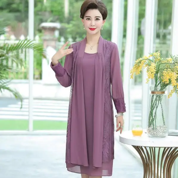 chiffon suit dresses spring new middle age women elegant plus size mother two piece set cardigan vest dress DV472
chiffon suit dresses spring new middle age women elegant plus size mother two piece set cardigan vest dress DV472