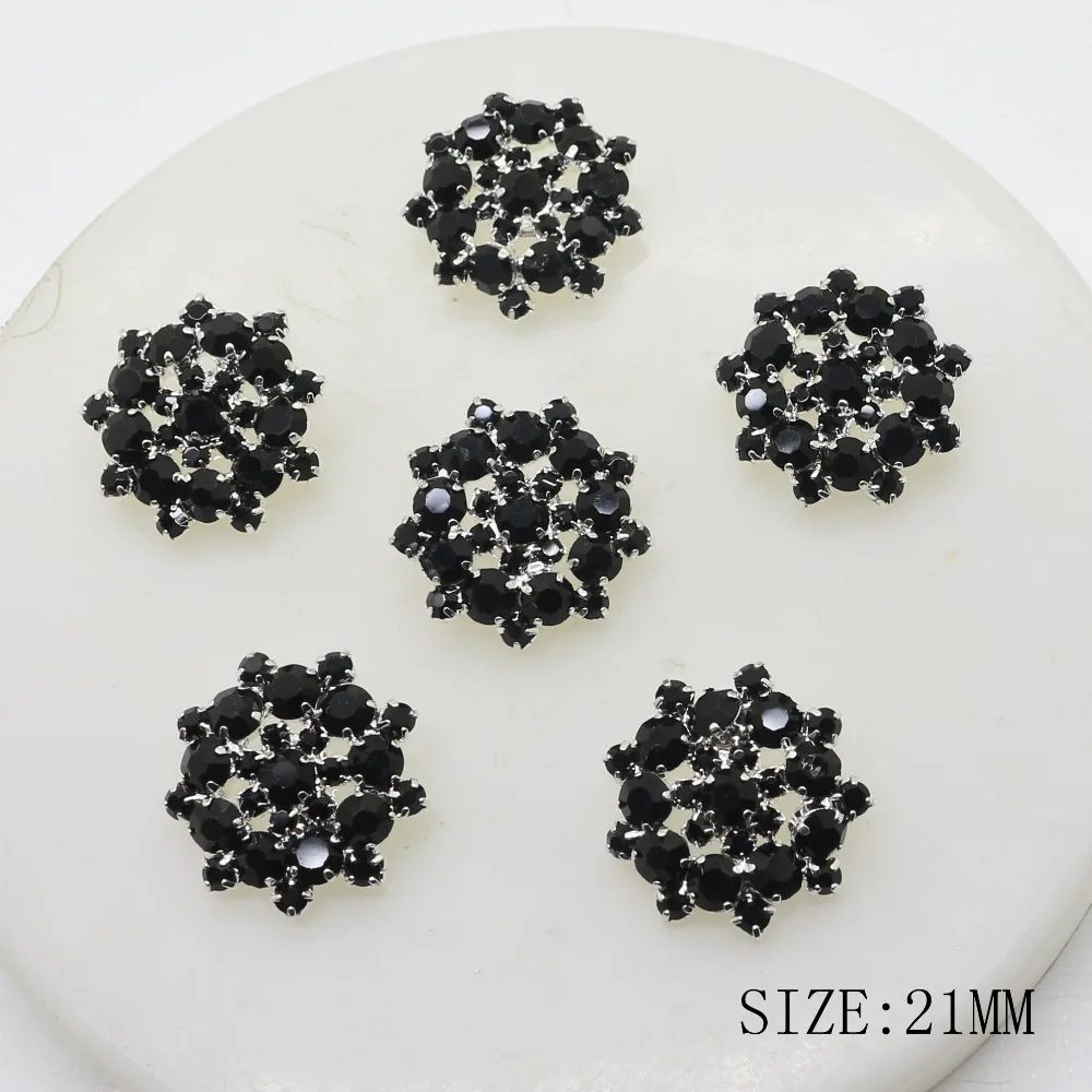 10pcs/lot 21mm Black Hollow Flower Artificial Crystal Metal Shank Button Diamond Buttons for Clothes Dress Wedding Craft Decor
10pcs/lot 21mm Black Hollow Flower Artificial Crystal Metal Shank Button Diamond Buttons for Clothes Dress Wedding Craft Decor