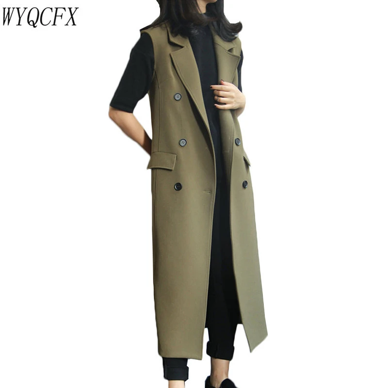 Autumn Spring Long Wool Blend Vest Women Casual Waistcoat Coat Korean Double-breasted Elegant Sleeveless Jacket Plus Size 5XL
Autumn Spring Long Wool Blend Vest Women Casual Waistcoat Coat Korean Double-breasted Elegant Sleeveless Jacket Plus Size 5XL