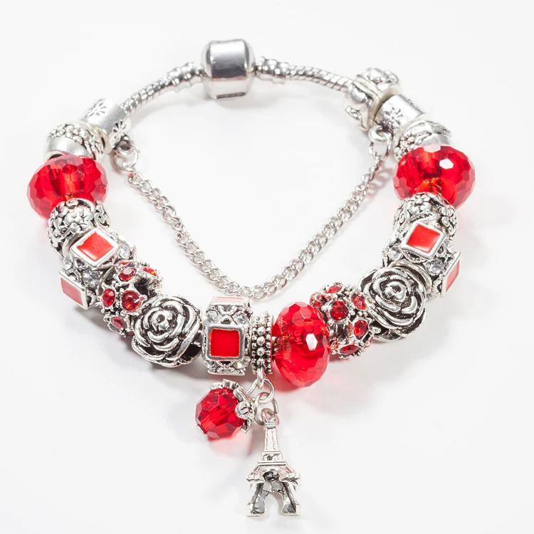 ANNAPAER European Red Crystal DIY Beads Charm Bracelet Bangle With Eiffel Tower Charms Luxury Bijoux For Women Love Gift B15352
ANNAPAER European Red Crystal DIY Beads Charm Bracelet Bangle With Eiffel Tower Charms Luxury Bijoux For Women Love Gift B15352