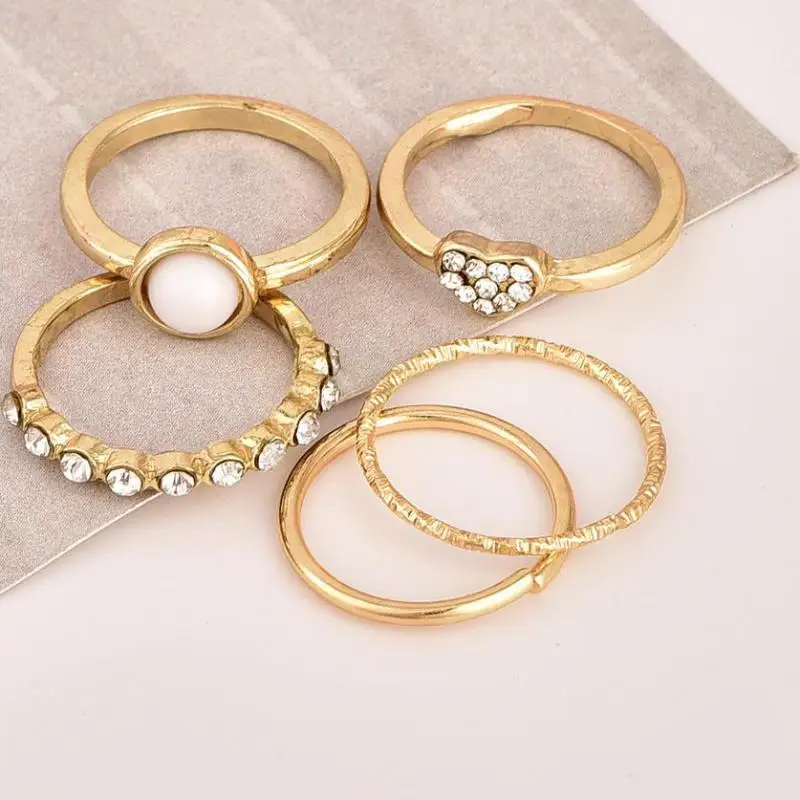 5pcs/set Fashion Gold Color Knuckle Rings Set For Women Bohemian Midi Finger Charm Rings Crystal Jewelry Heart Anillos Mujer
5pcs/set Fashion Gold Color Knuckle Rings Set For Women Bohemian Midi Finger Charm Rings Crystal Jewelry Heart Anillos Mujer