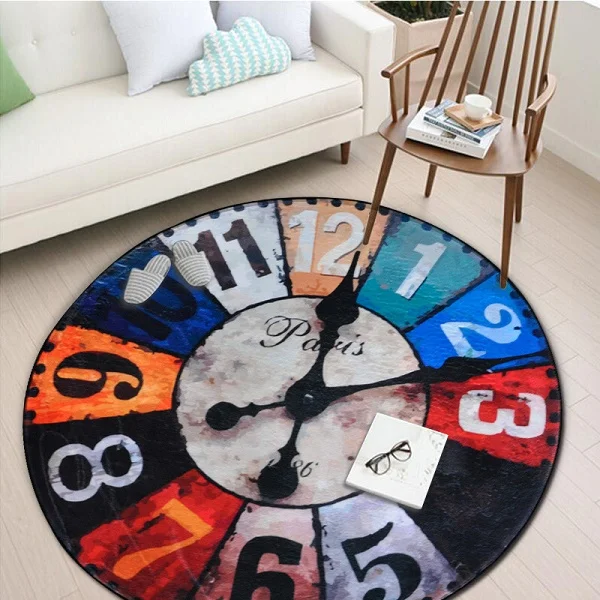 Vintage Creative Wall Clock Printed Round Carpet Entrance DoorMat Porch Bathroom Mat Anti-Slip Wear-Resisting Kitchen Rug GY147
Vintage Creative Wall Clock Printed Round Carpet Entrance DoorMat Porch Bathroom Mat Anti-Slip Wear-Resisting Kitchen Rug GY147