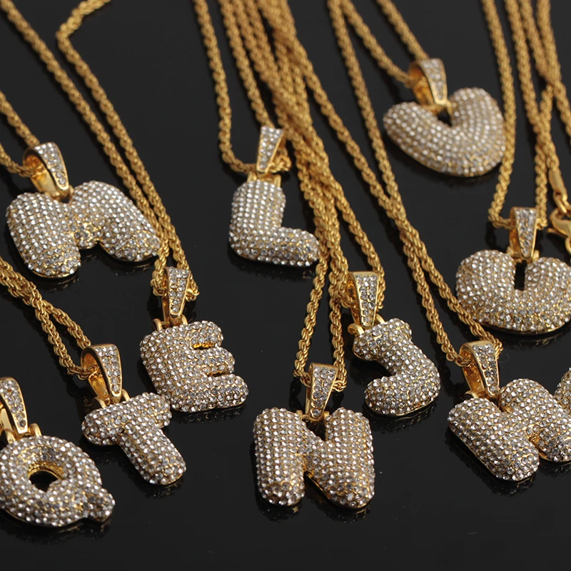 2019 Fashion Custom Bubble Letters Name Pendant Iced out Gold Crystal Rhinestone Rock Hip Hop Chain Necklaces Men Women Jewelry
2019 Fashion Custom Bubble Letters Name Pendant Iced out Gold Crystal Rhinestone Rock Hip Hop Chain Necklaces Men Women Jewelry