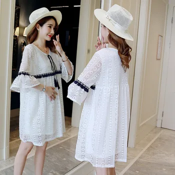 Loose large size white a word skirt tide 2019 new summer short-sleeved lace stitching dress pregnancy skirt
Loose large size white a word skirt tide 2019 new summer short-sleeved lace stitching dress pregnancy skirt